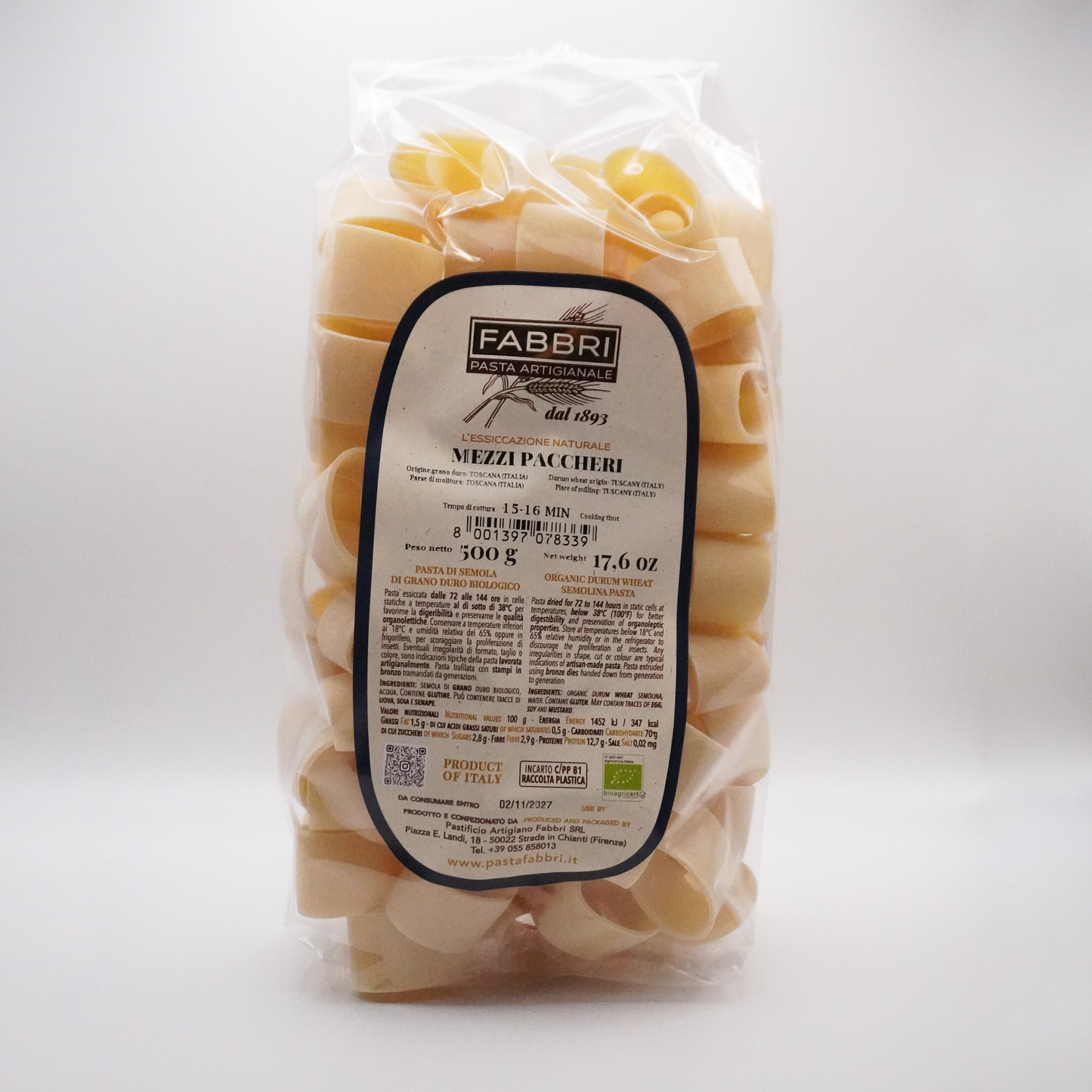 Artisanal Italian Pasta - Mezzi Paccheri Fabbri