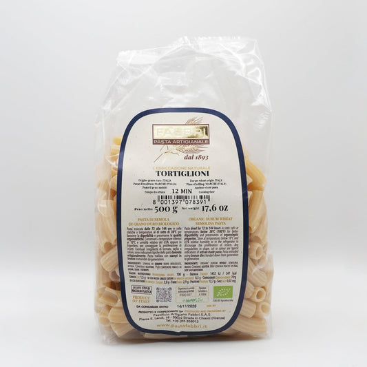 Italian Organic Artisanal Tortiglioni Fabbri Pasta Package 500g 